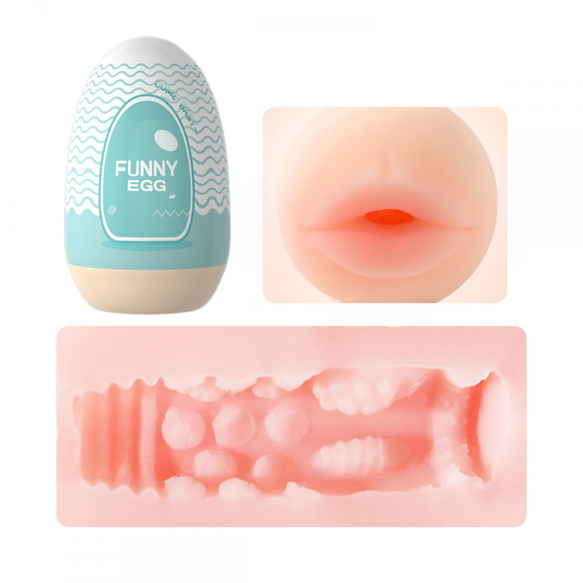 Funny Egg Masturbador Masculino Formato Boca em Cyberskin Vip Mix