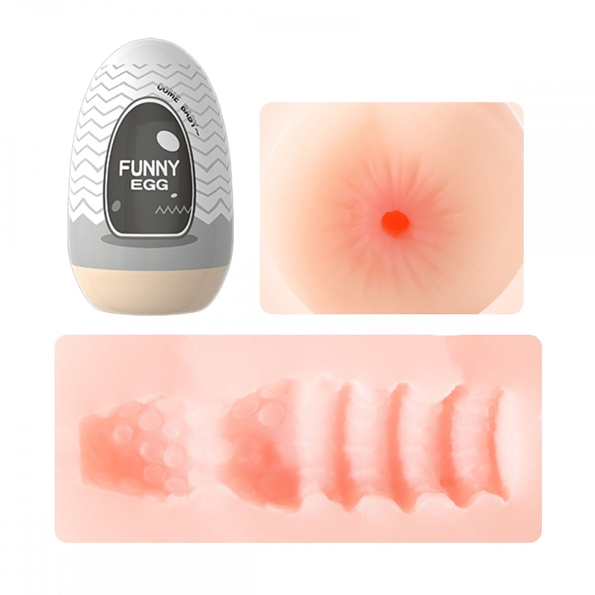 Funny Egg Masturbador Masculino Formato de Ânus em Cyberskin Vip Mix