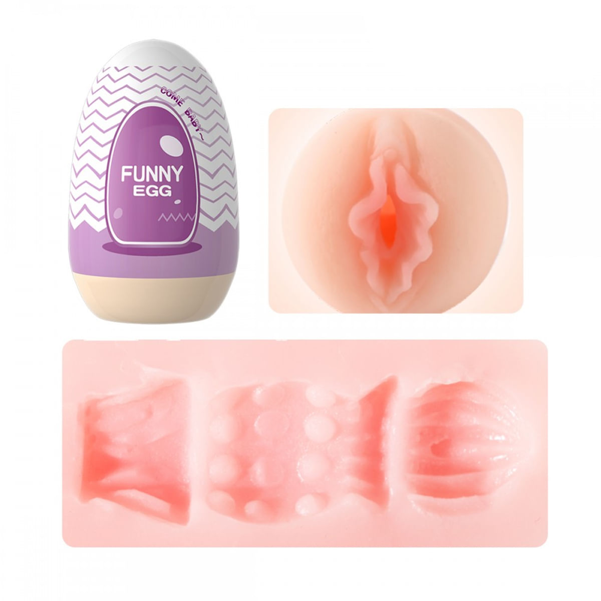 Funny Egg Masturbador Masculino Vagina com Texturas Internas